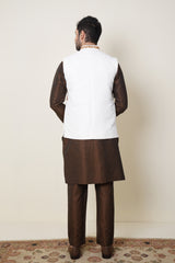 White Waistcoat With Anchor Embroidery