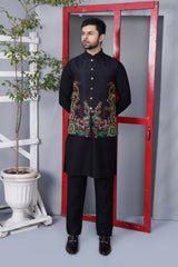 Waistcoat Black Embroidered